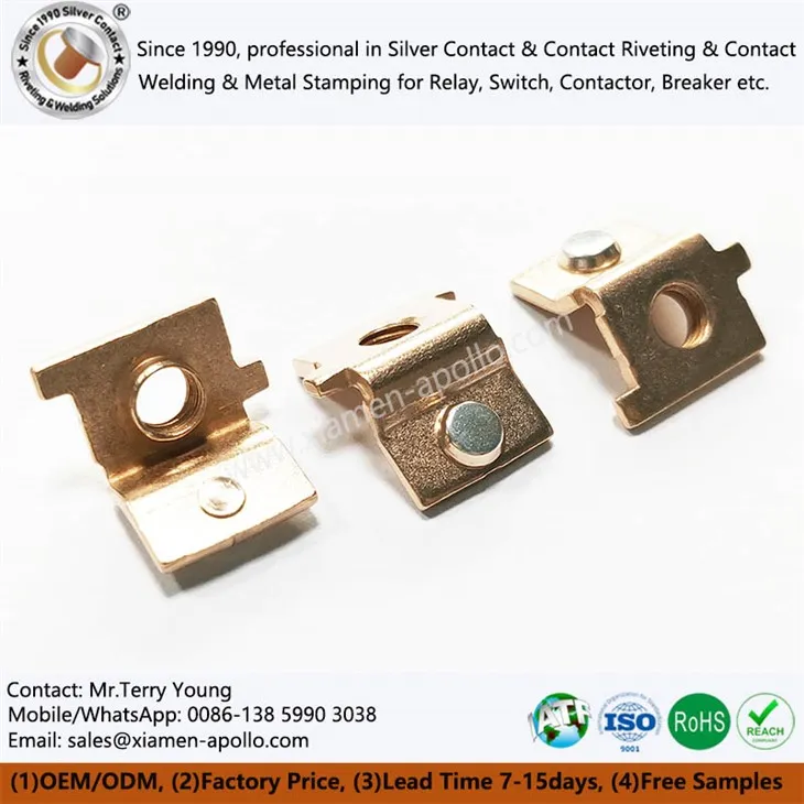 Kupferstempel mit genieteten elektrischen Kontakten